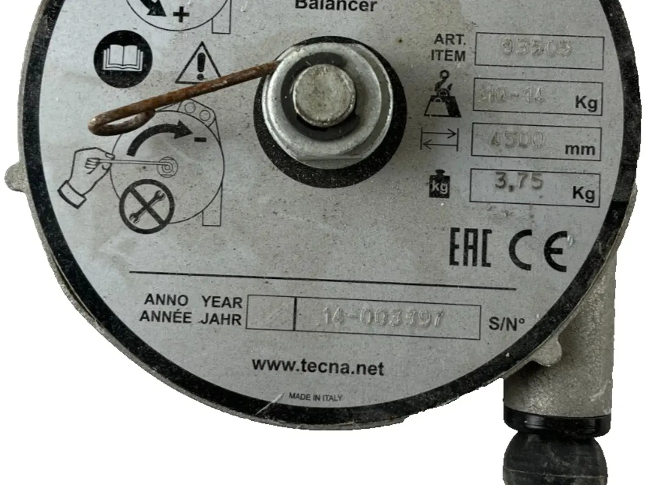 Billede 1 - Tecna 9350S Tool Balancer 10–14 kg 4500 mm Spring