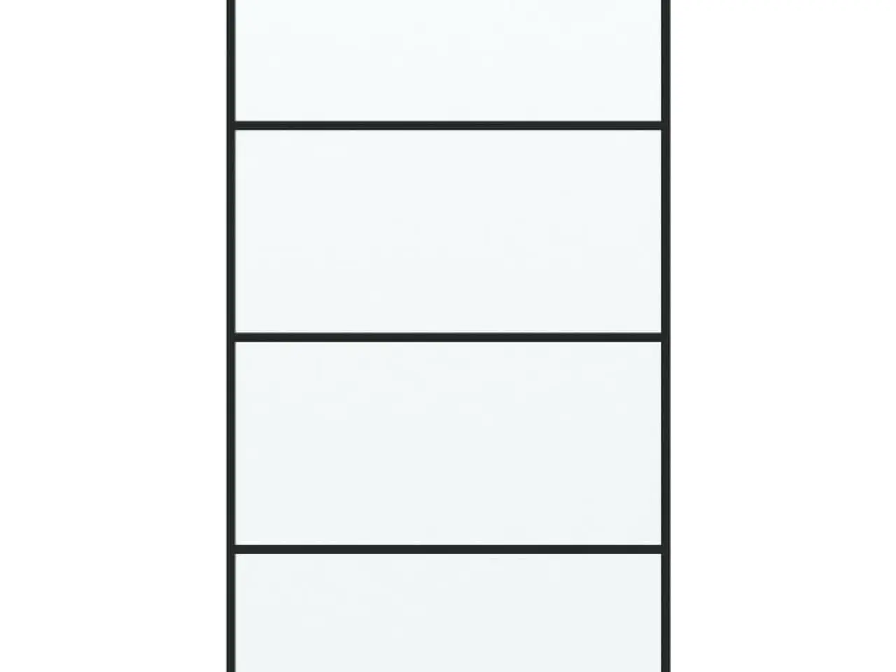 Billede 3 - Brusevæg 100×195 cm i matteret sikkerhedsglas - sort ramme