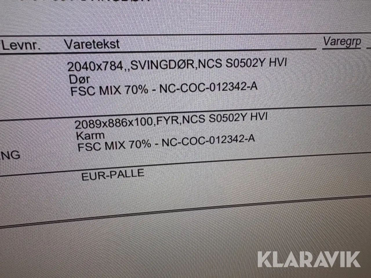 Billede 9 - Svingdør Swedoor med karm, 1 Styk