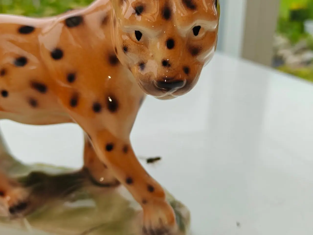 Billede 2 - Leopard porcelæns figur i vintage stil