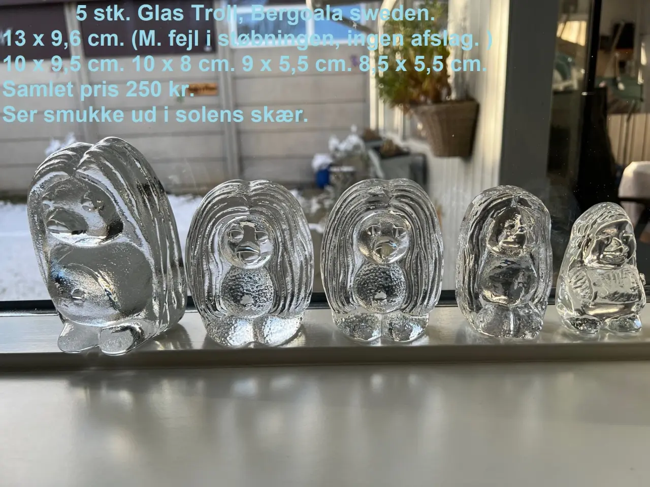 Billede 1 - 5 stk. Glas Troll, Bergoala sweden.