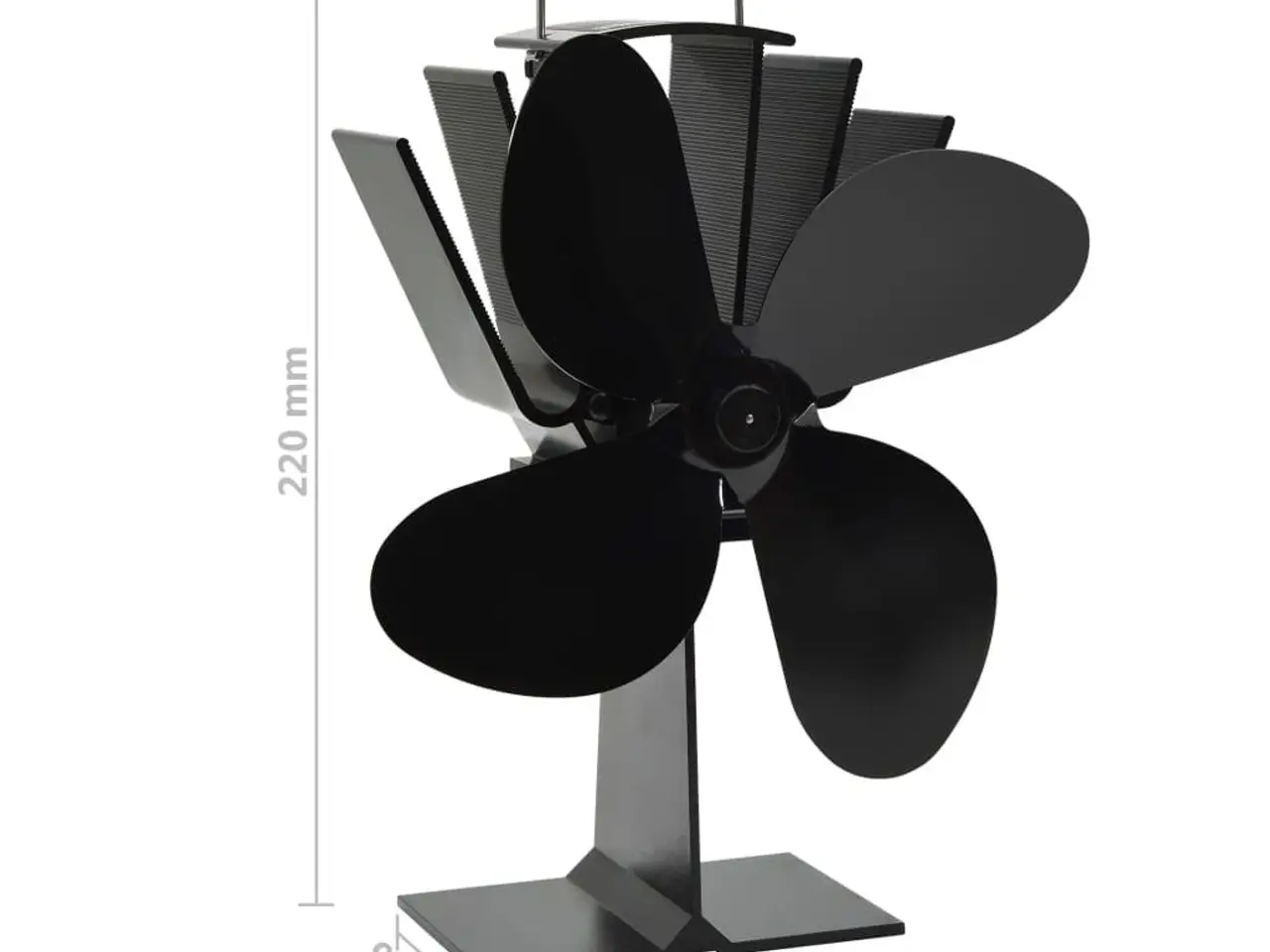 Billede 7 - Varmedrevet ovnventilator 4 blade sort