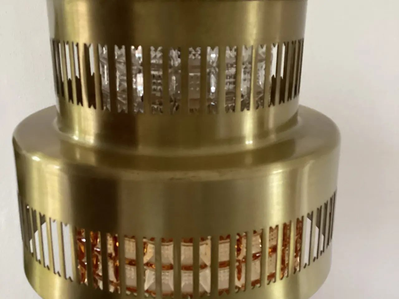 Billede 1 - Ældre “retro” loftslampe med vaffelglas