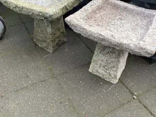 Fuglebad 4-kantet på sokkel