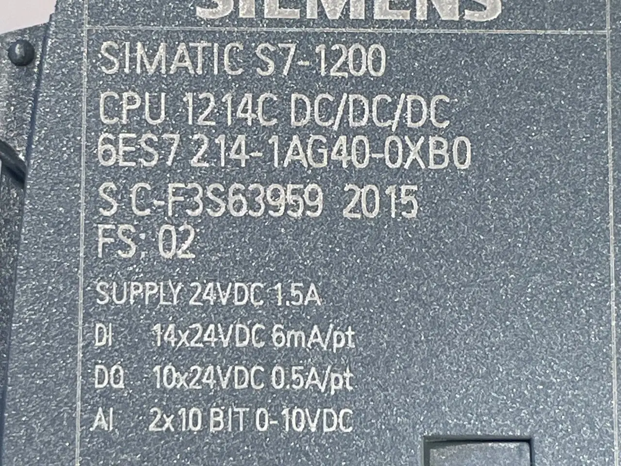 Billede 4 - Siemens SIMATIC S7-1200 CPU 1214C DC/DC/DC PLC