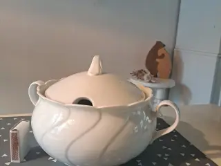 Skål m låg emalje/porcelæn