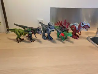 Forskellige dinosaurer med og uden lyd