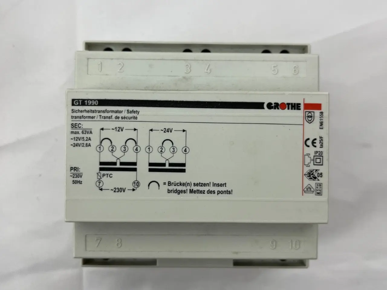 Billede 5 - Grothe GT 1990 Safety Transformer 12/24V 5.2/2.6A
