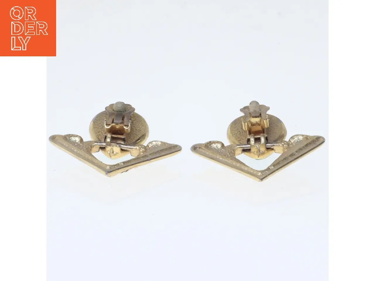 Billede 2 - Vintage clip-on øreringe med grøn sten (str. 5x4,5 cm)