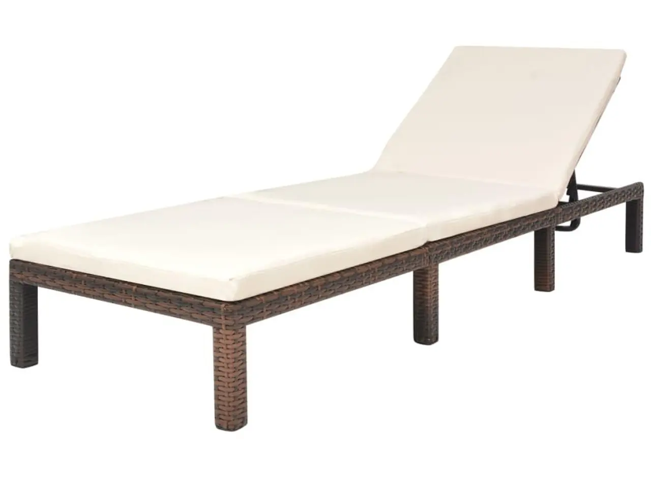 Billede 2 - Liggestol med hynde polyrattan brun
