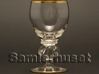 Gisselfeld m. guldkant Snapseglas, stor. H:75 mm.