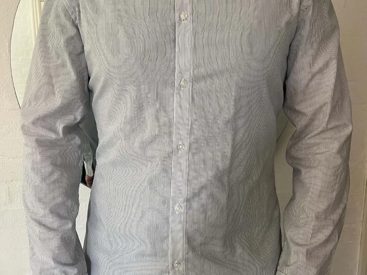 Billede 1 - H&M skjorte med striber easy iron slim fit M