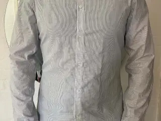 H&M skjorte med striber easy iron slim fit M