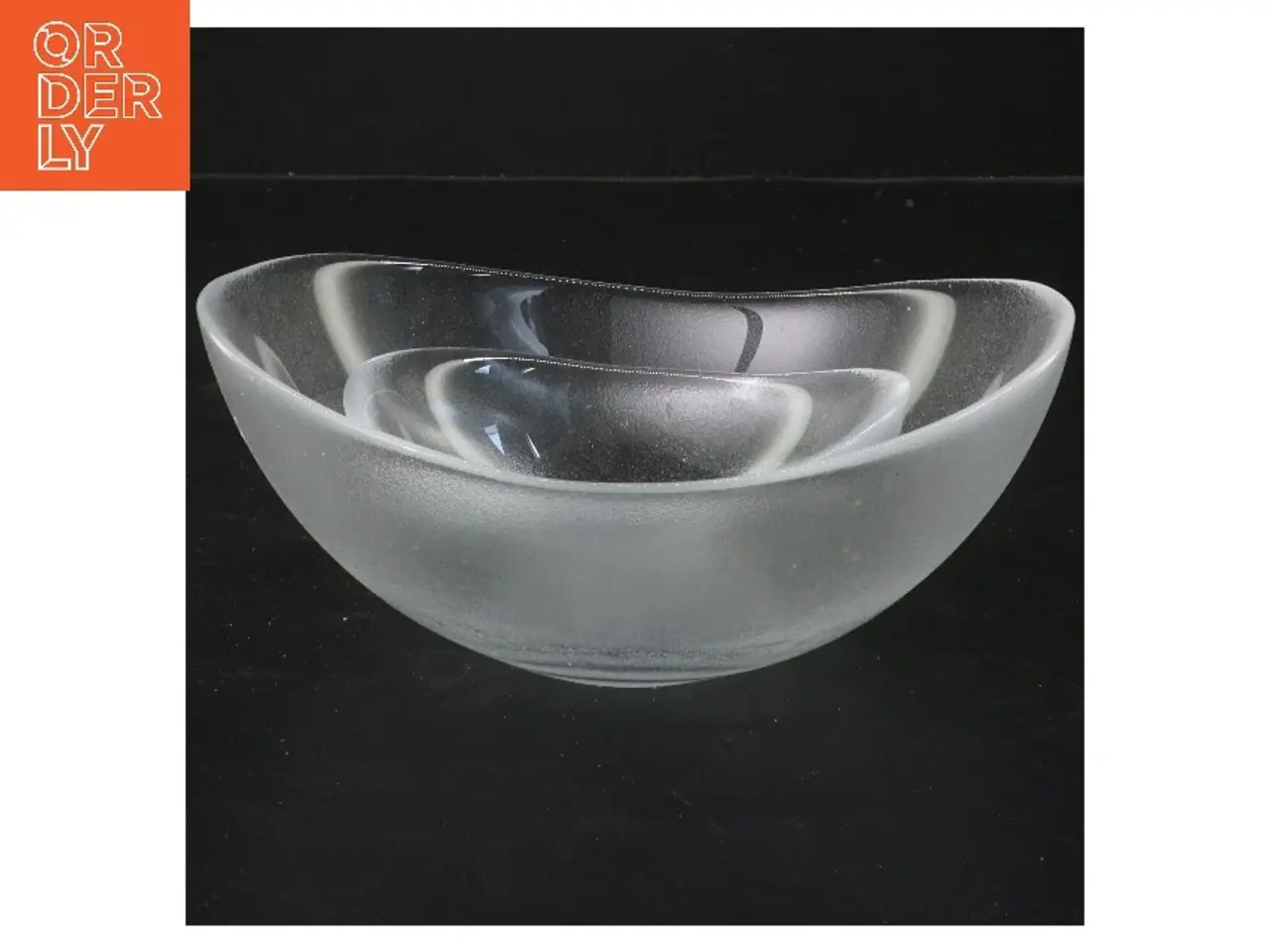 Billede 1 - 2 klare glasskåle (str. 2 stk 19x13 cm)