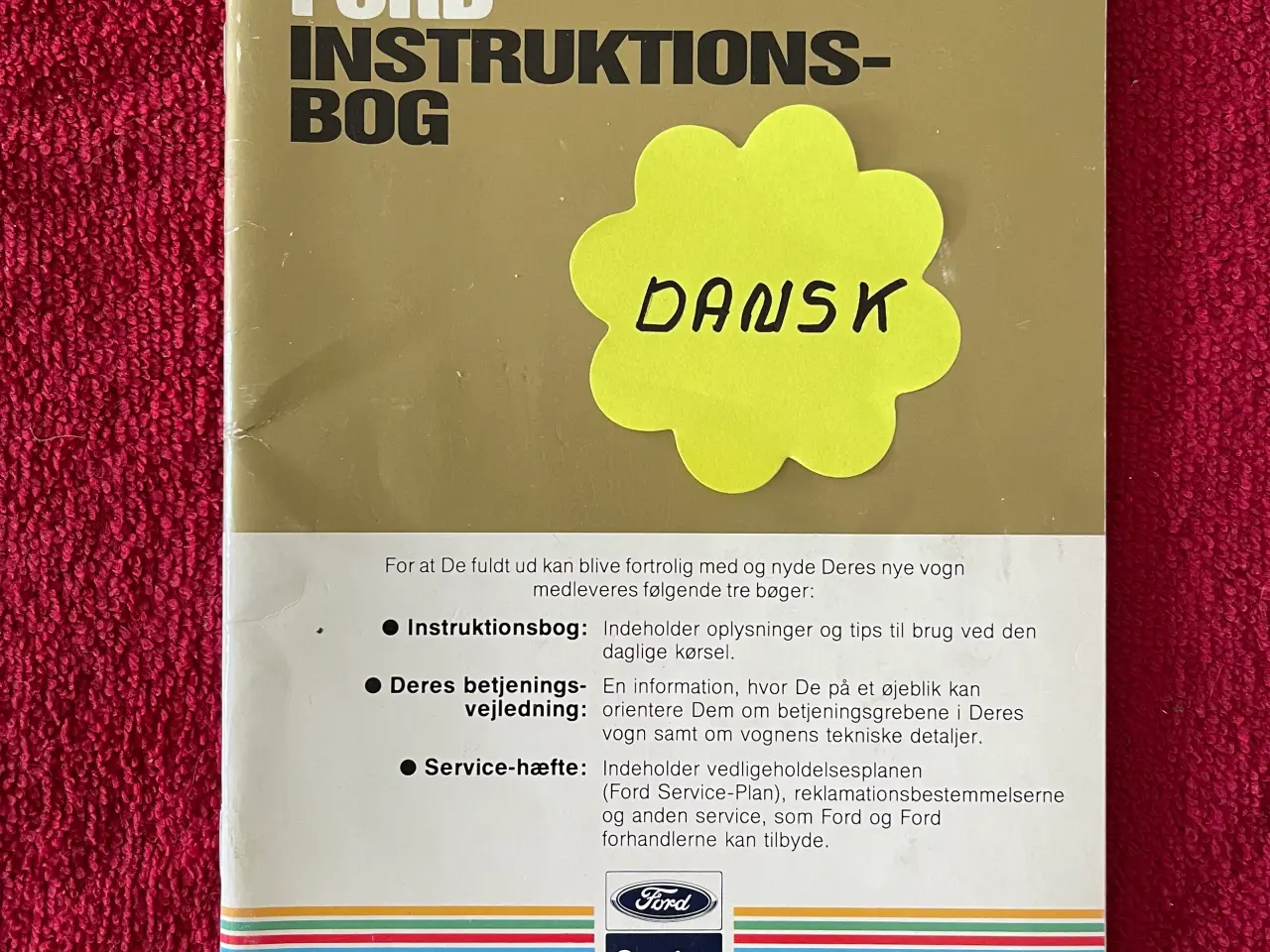 Billede 1 - Instruktionsbog Ford ?