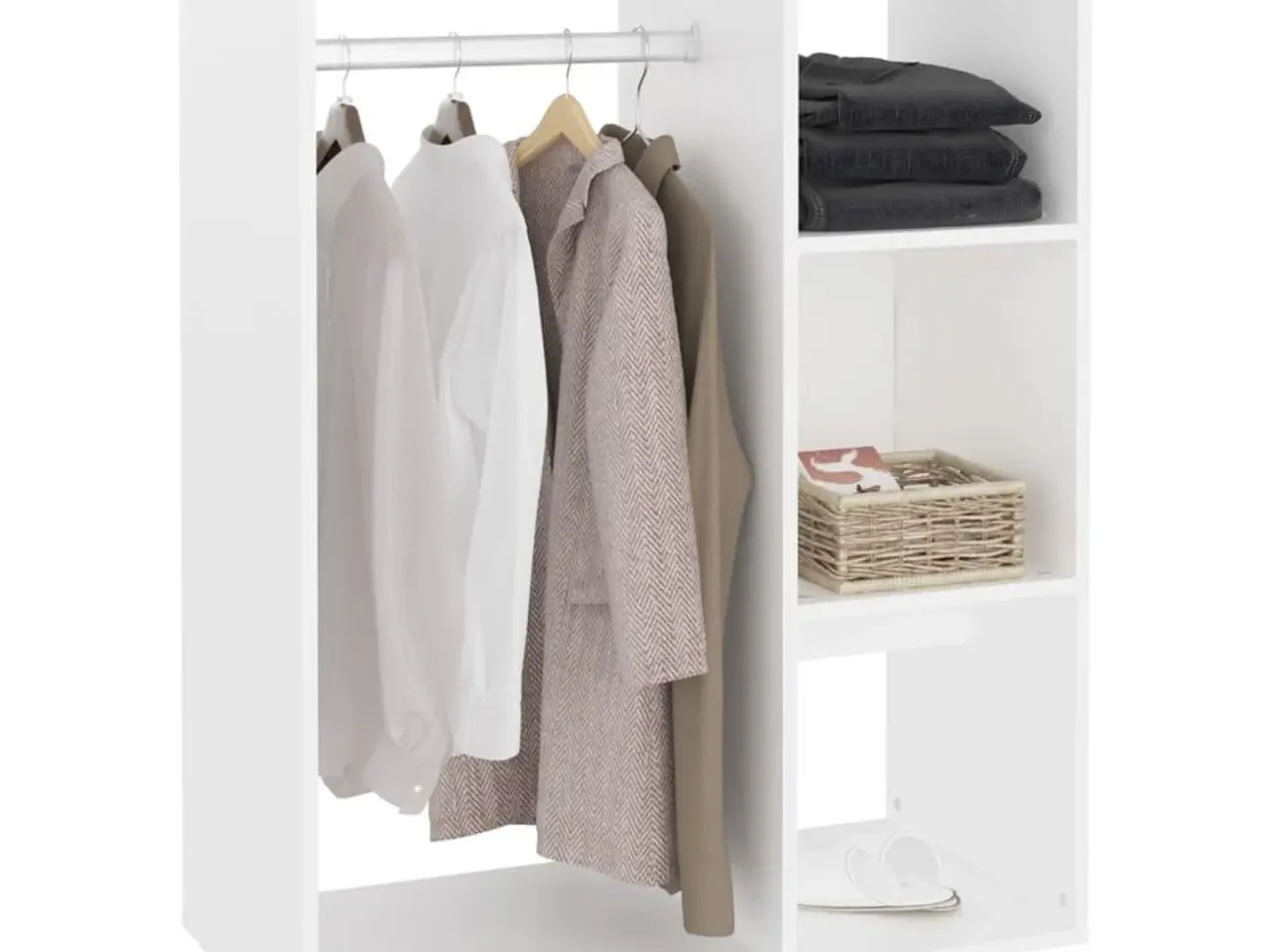 Billede 4 - Klædeskab 80x40x110 cm konstrueret træ hvid
