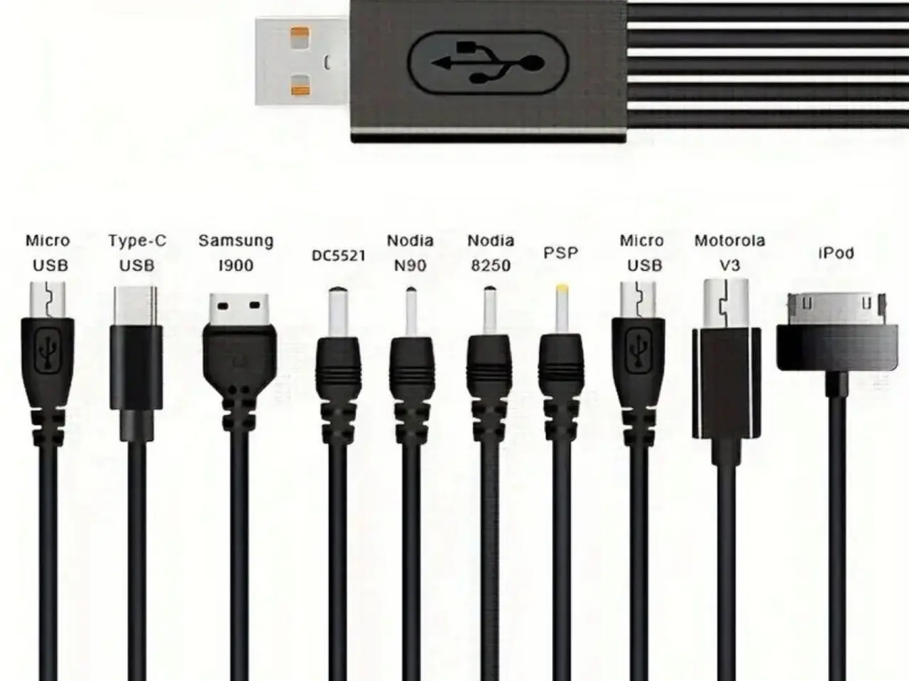 Billede 2 - Universal USB-opladerkabel 10-i-1 til mobiltelefoner