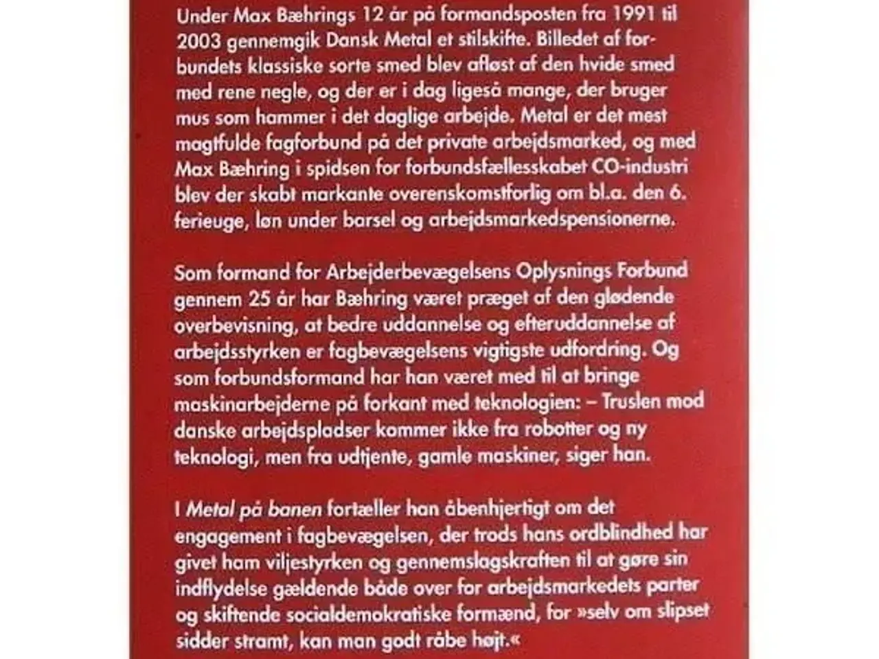 Billede 2 - Metal på banen-en bog om Max Bæhring