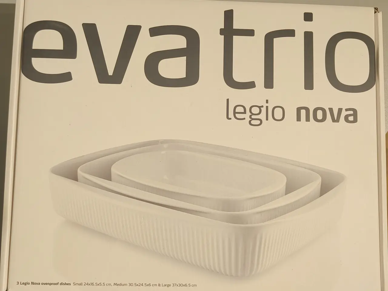 Billede 1 - Eva trio Legio Nova ovenfaste fade (3 stk.)