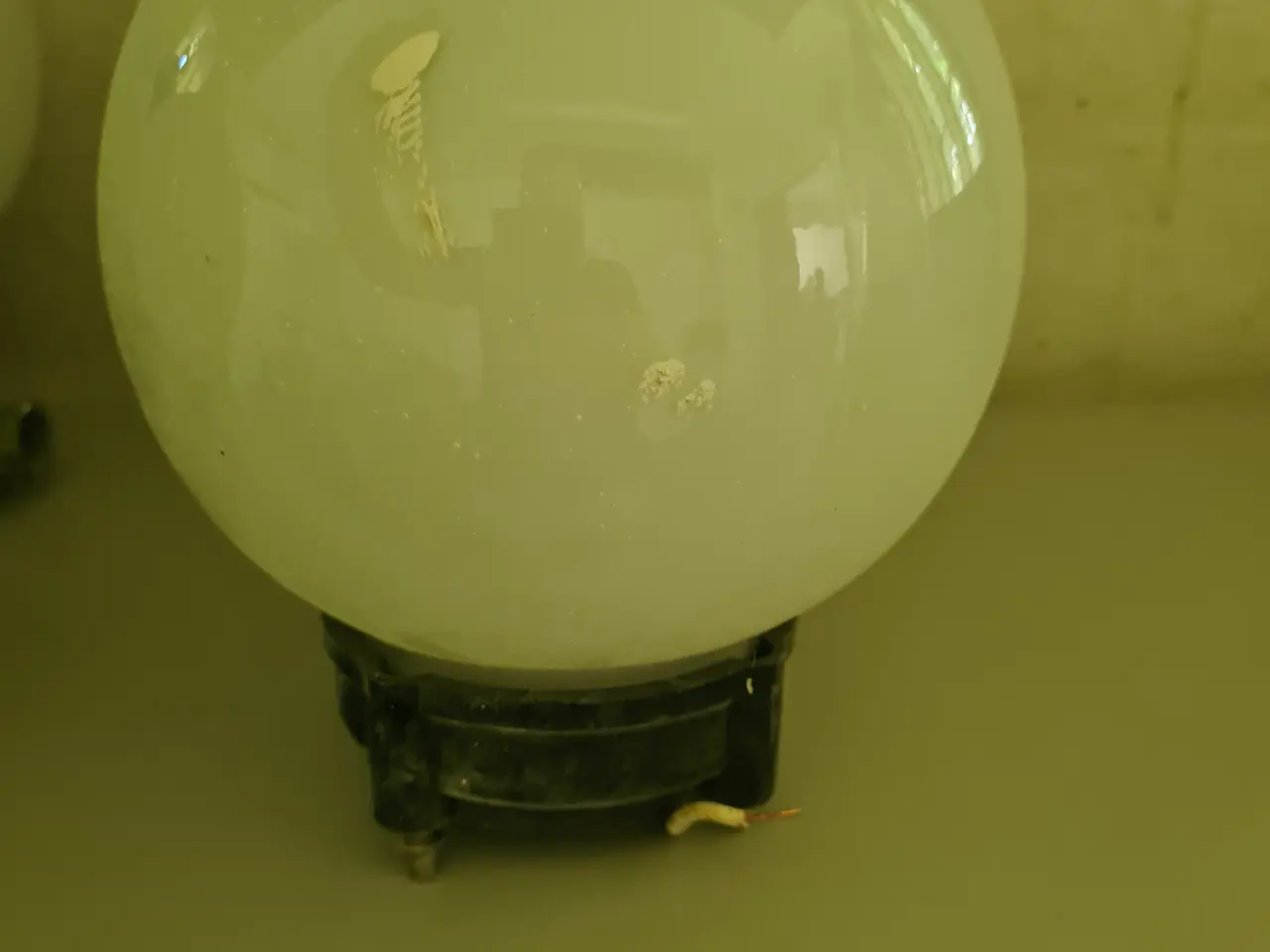 Billede 3 - Vintage staldlampe / udendørslampe med glaskuppel