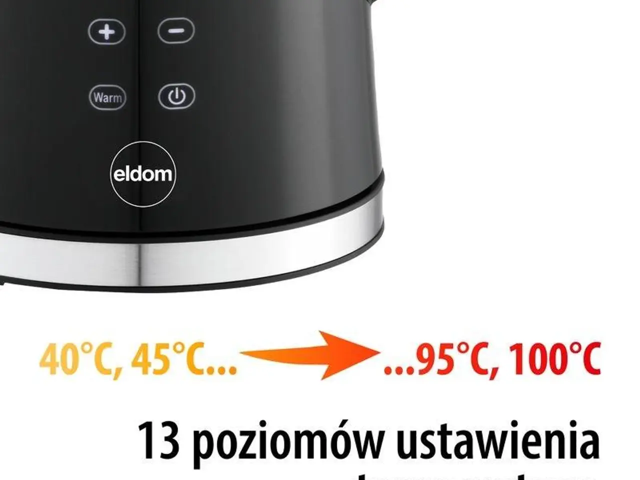Billede 14 - ELDOM C540 Jetty ledningsfri elkedel med temperaturkontrol 1,7 l sort