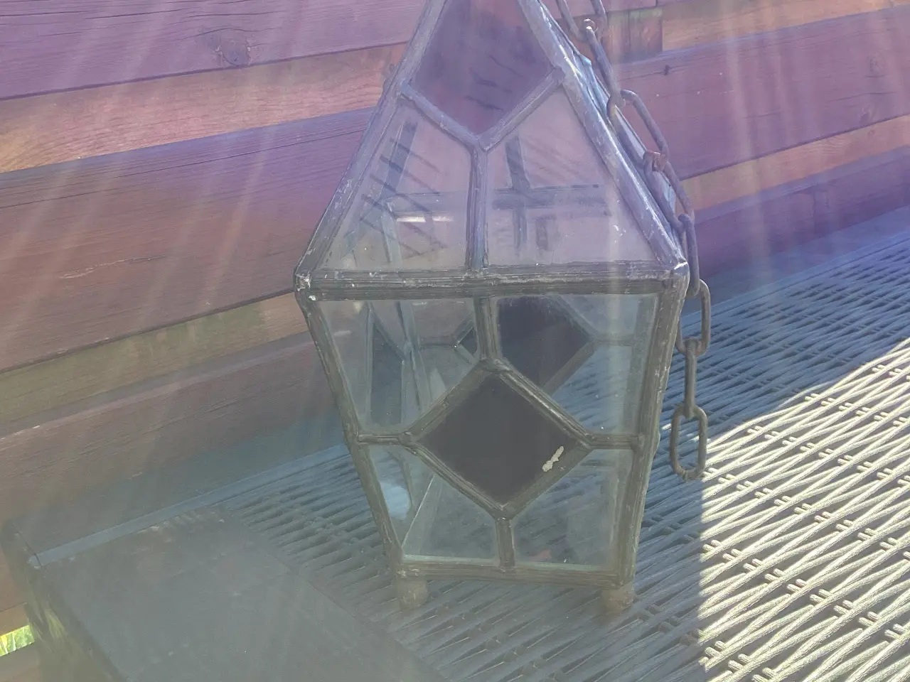 Billede 7 - Ældre lampe i glas og metal