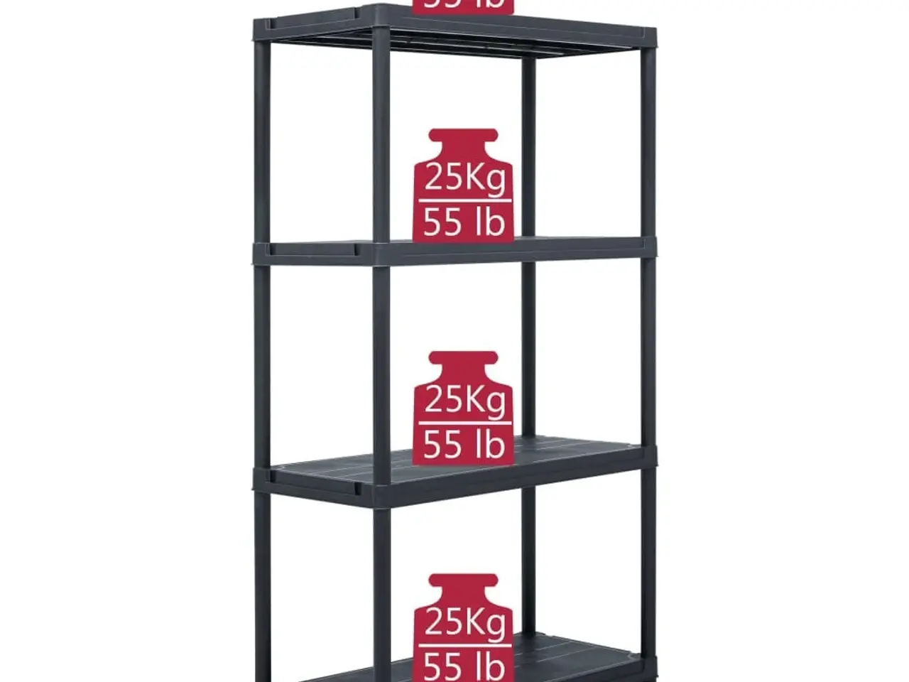 Billede 7 - Opbevaringsreol sort 60 x 30 x 138 cm - 100 kg
