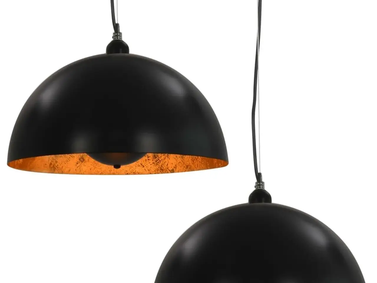 Billede 2 - Loftslamper sæt - halvkugle 40 cm E27, sort/guld (2 stk.)