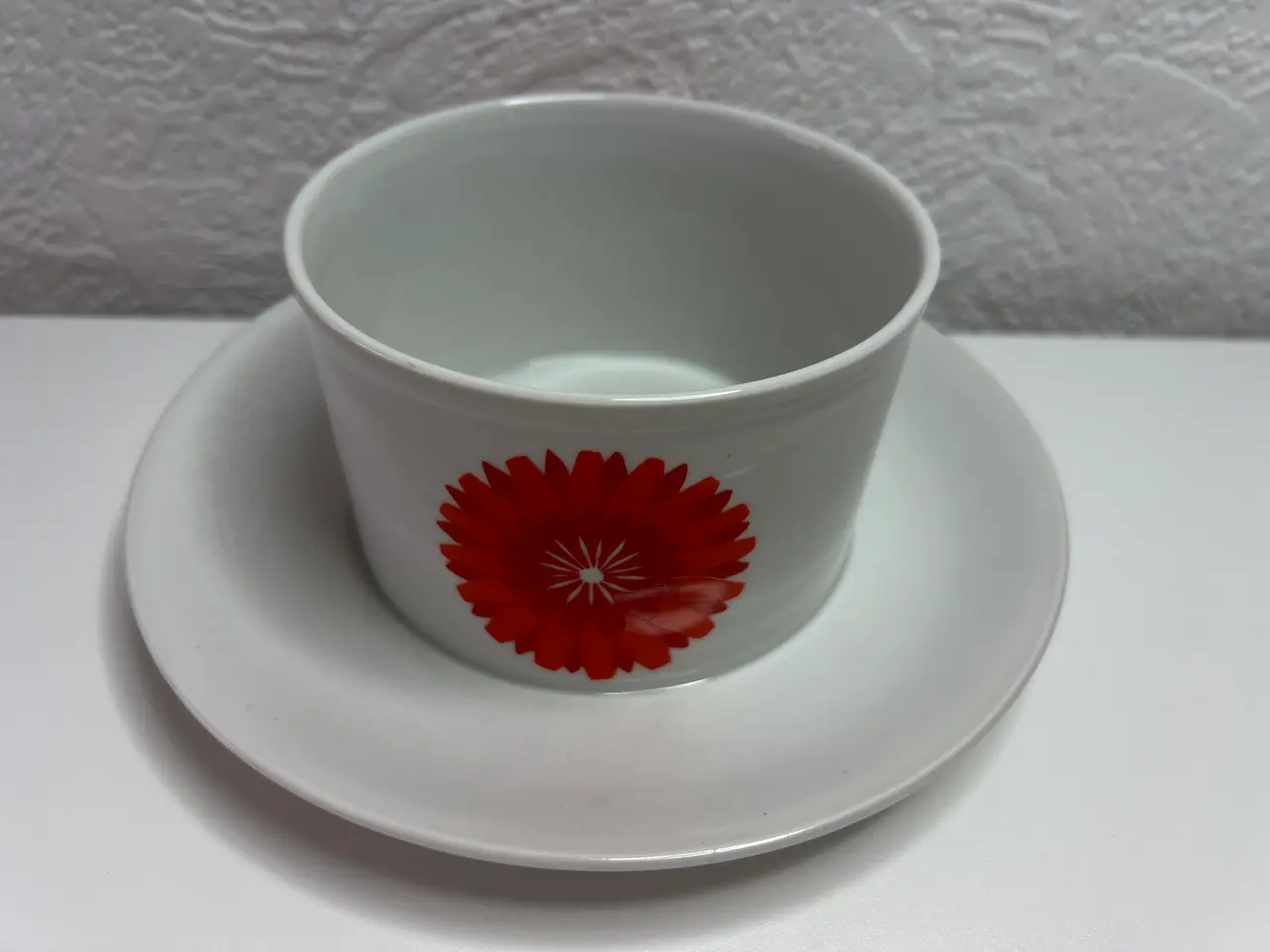 Billede 1 - Retro Skål m/Orange Dahlia Blomst.
