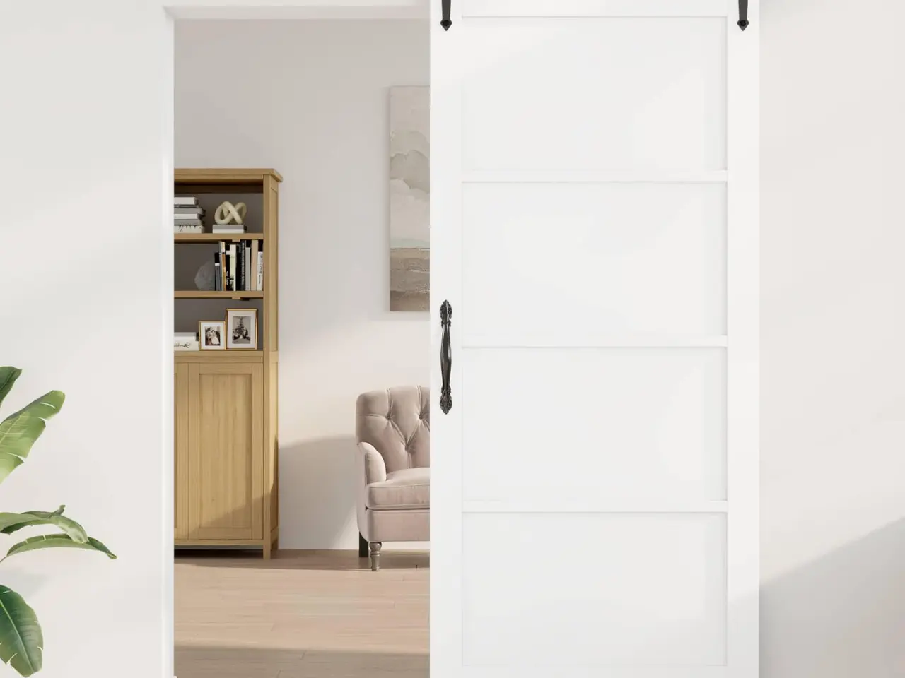 Billede 1 - Indvendig dør i krydsfinér - hvid 93 x 211 cm
