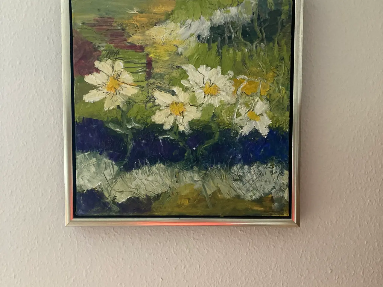 Billede 2 - Maleri med hvide blomster