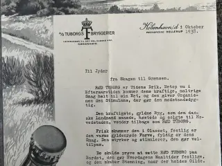 Rød Tuborg reklamebrev