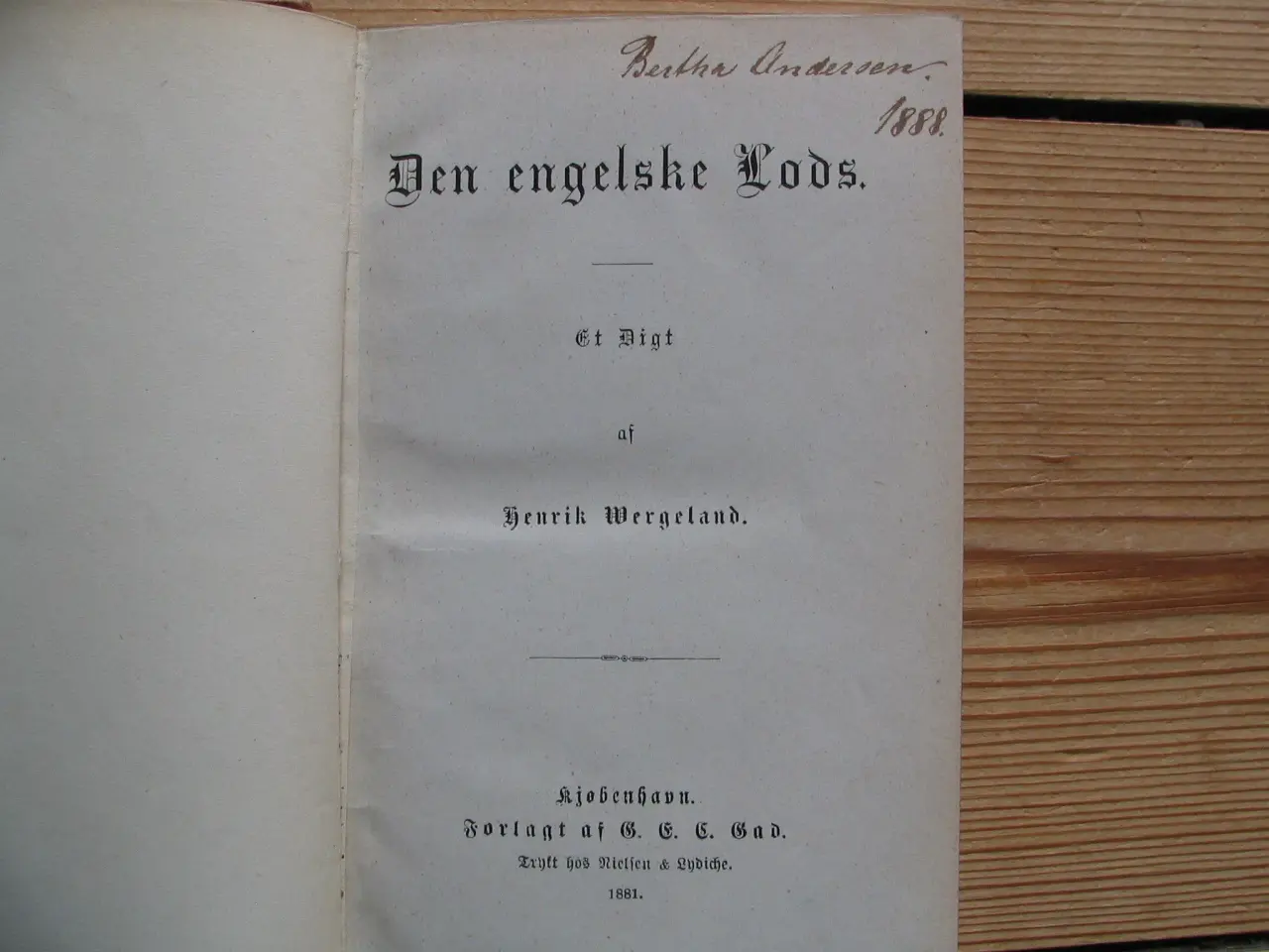 Billede 3 - Henrik Wergeland. Den engelske lods - Et digt