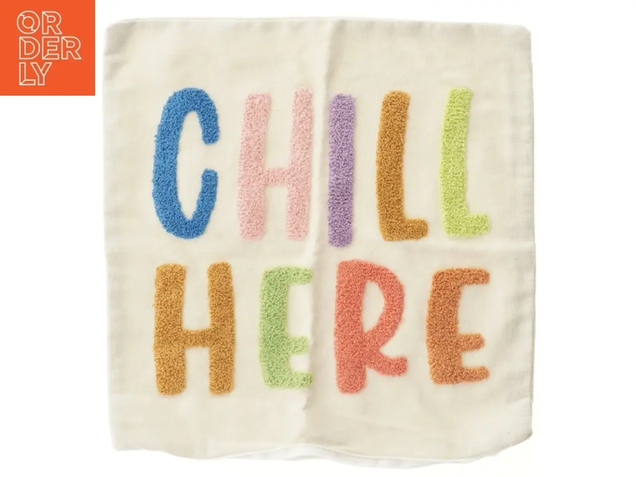 Billede 1 - Dekorativ pude med 'Chill Here' tekst (str. 40x41 cm)