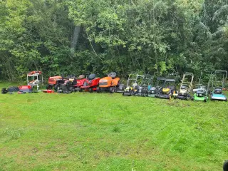 16 plæneklipper, 4 havetraktor samt en masse småde