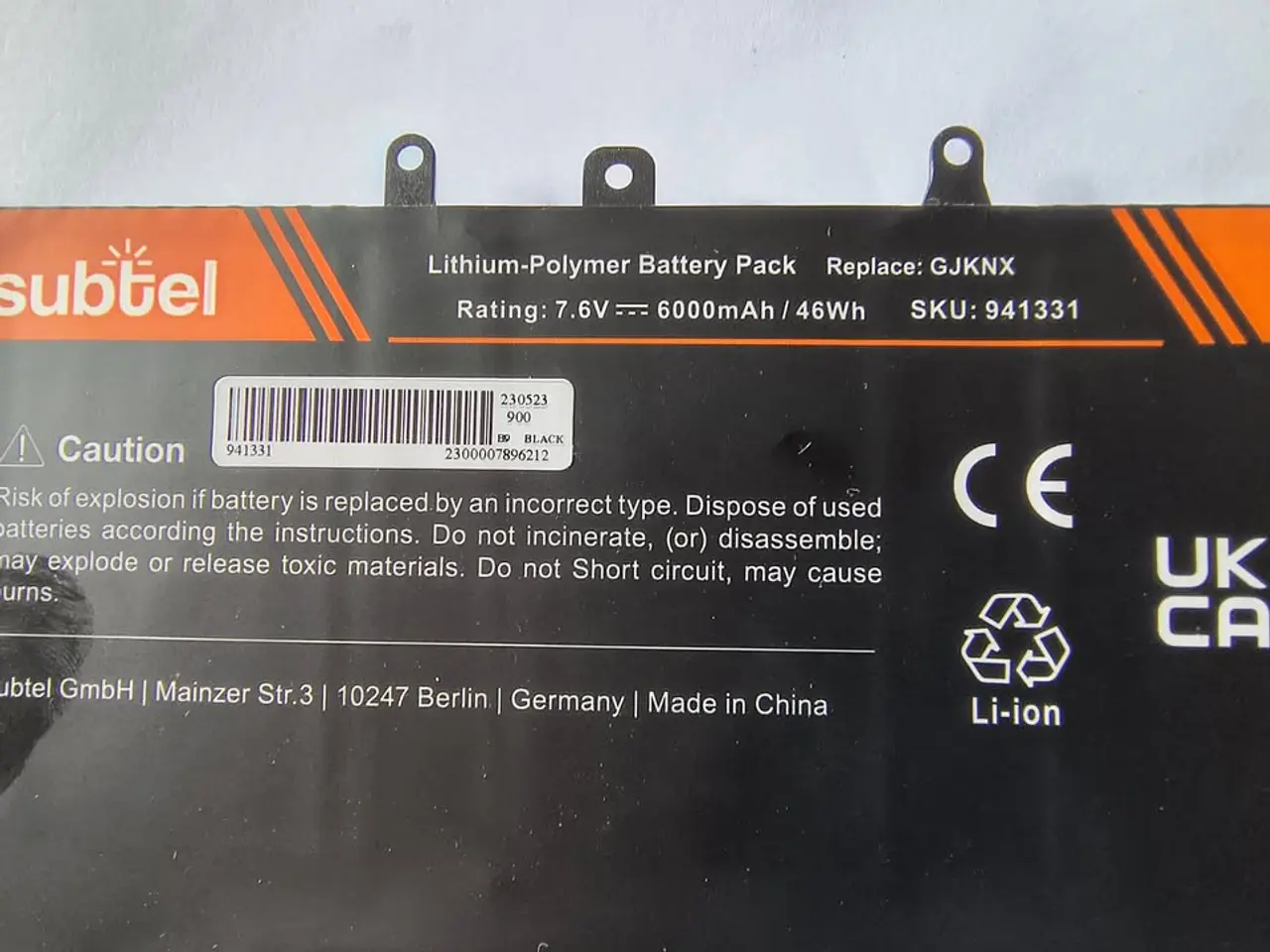 Billede 1 - Dell-batteri