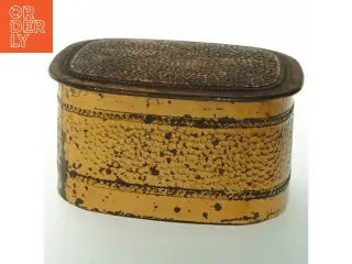 Dekorativ metaldåse fra Eduscho (str. 16,5x14,5x9 cm)