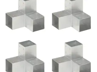 Stolpebeslag Y-form 4 stk. 91 x 91 mm galvaniseret metal