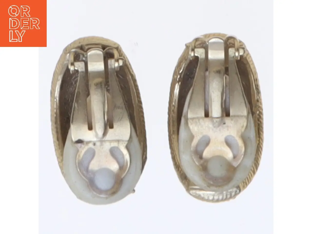 Billede 4 - Blå clip-on øreringe med rhinsten (str. 3x1,5 cm)