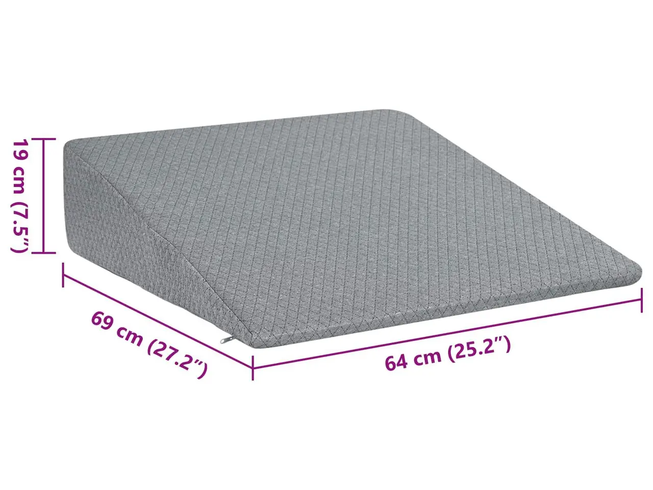 Billede 9 - Vinkelpude 69 x 64 x 19 cm medium memory skum grå