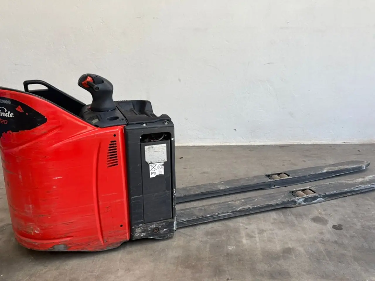 Billede 1 - Linde T20 lang palletruck m. lader Med lange gafler