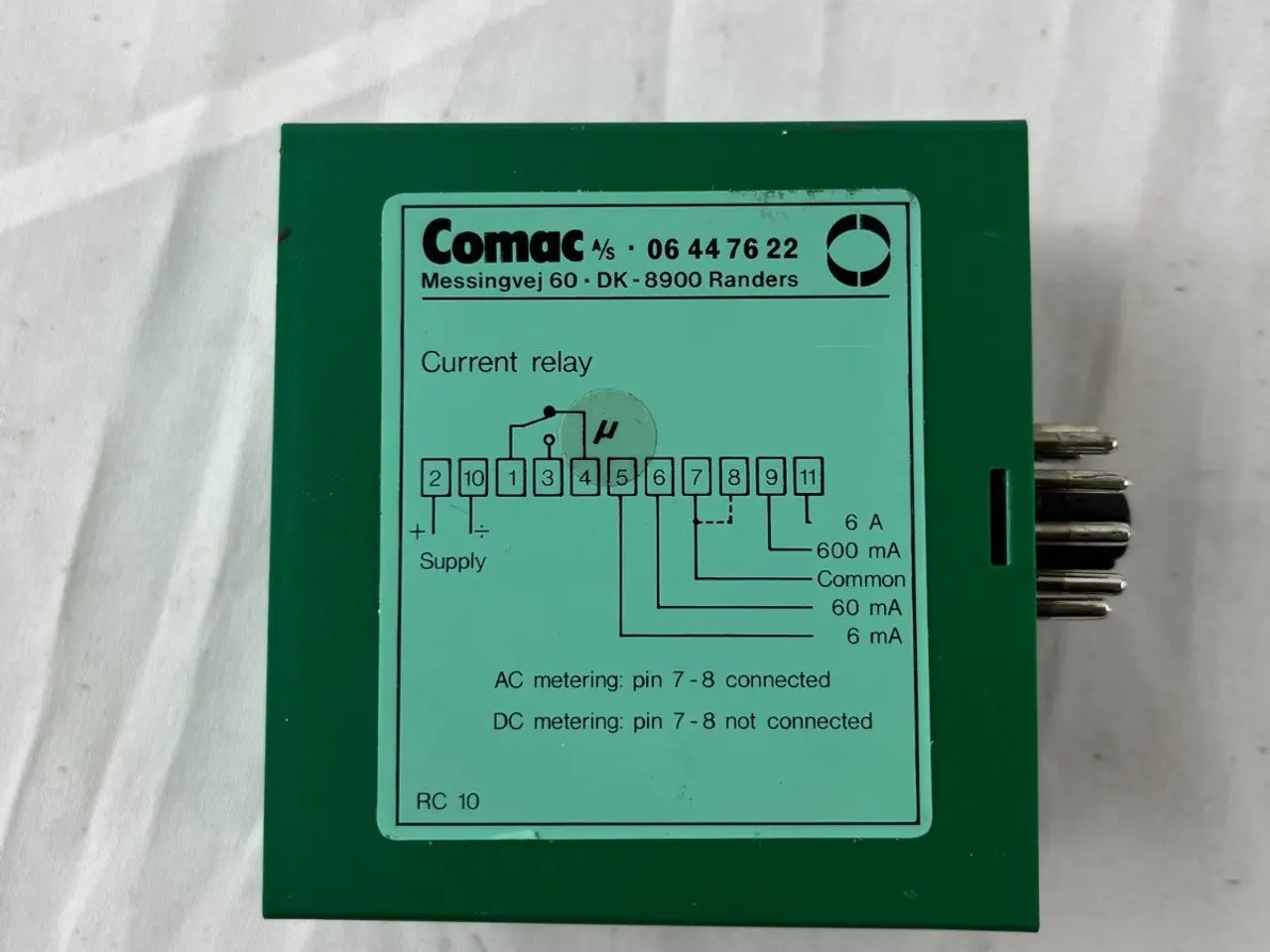Billede 5 - Comac RC10 Current relæ 0.4-6A 230VAC Denmark Made