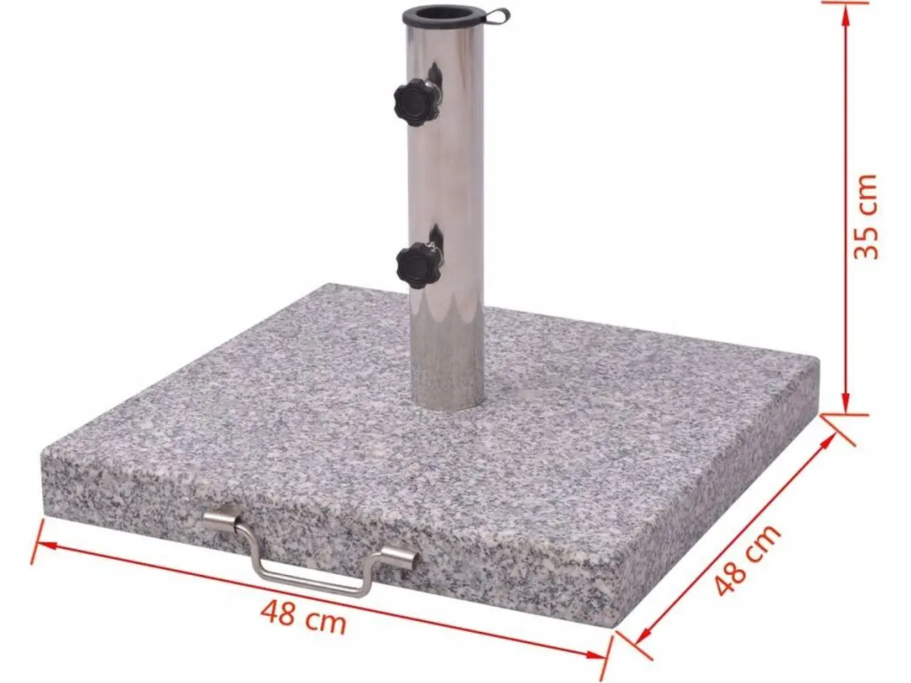 Billede 6 - Parasolfod i poleret granit 45 cm - 29 kg, grå