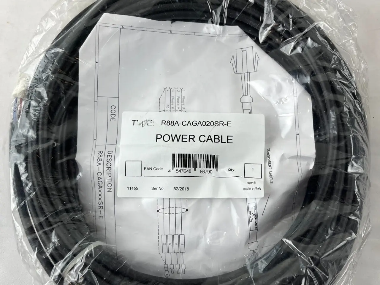 Billede 2 - Omron R88A-CAGA020SR-E Power kabel 20m for / 2