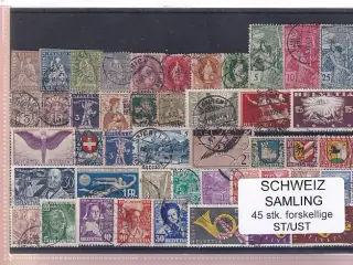 Schweiz Samling - 45 stk. stemplet/ustemplet