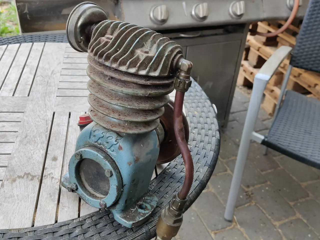 Billede 1 - Kompressorpumpe, FF, UDEN motor og tank