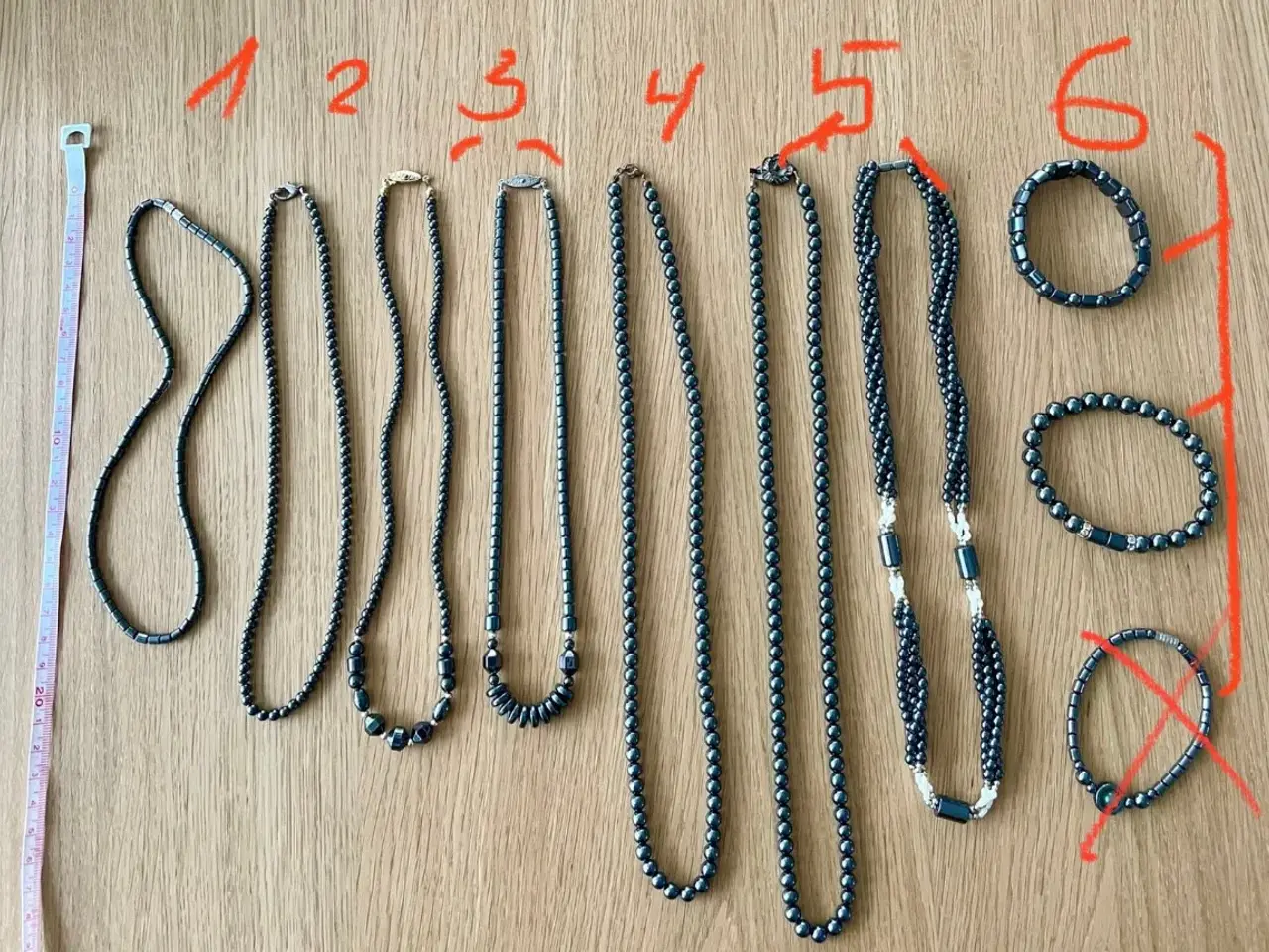 Billede 1 - Halskæder og armbånd af blodsten