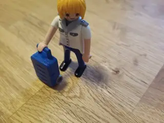 Playmobil stewardesse med rulle kuffert 