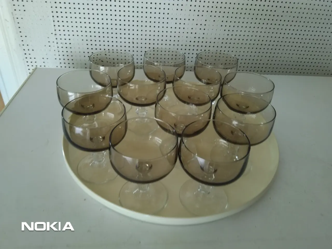 Billede 1 - 11 røgfarvede portionsglas 