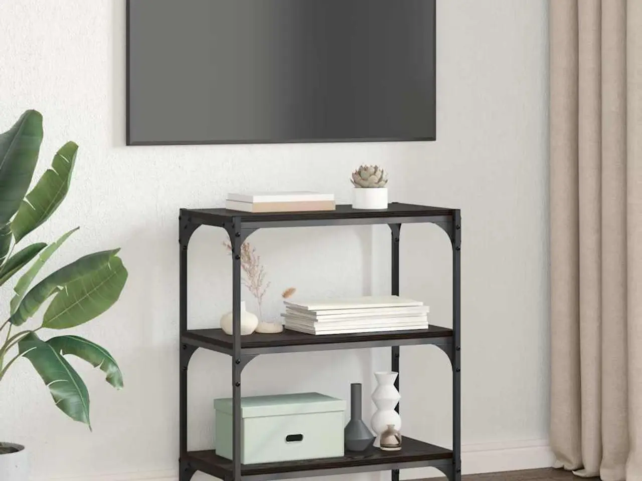 Billede 4 - Bogreol i sort eg 60 x 33 x 70,5 cm